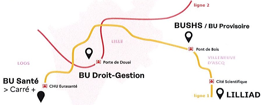 Plan des BU lilloises